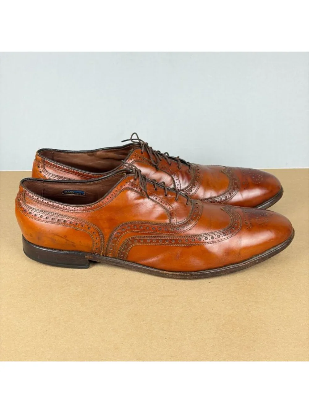 Allen Edmonds McAllister Wingtip Oxford Dress Shoes Mens 16 Brown Leather